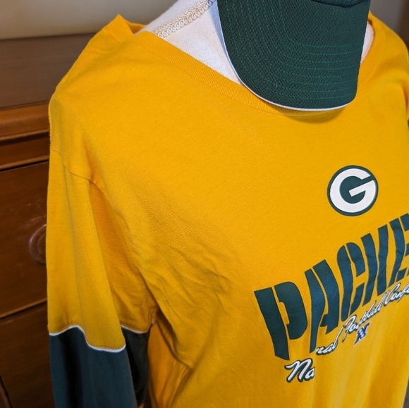 PACKERS Football Long Sleeve NFC T-SHIRT Sz 2XL 💚💛 GREEN BAY PACKERS - Picture 5 of 14